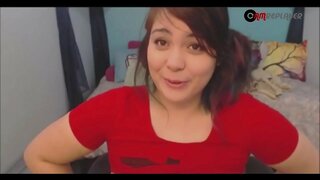 BBW Teen Camgirl Gŵyn ac yn Masturbates